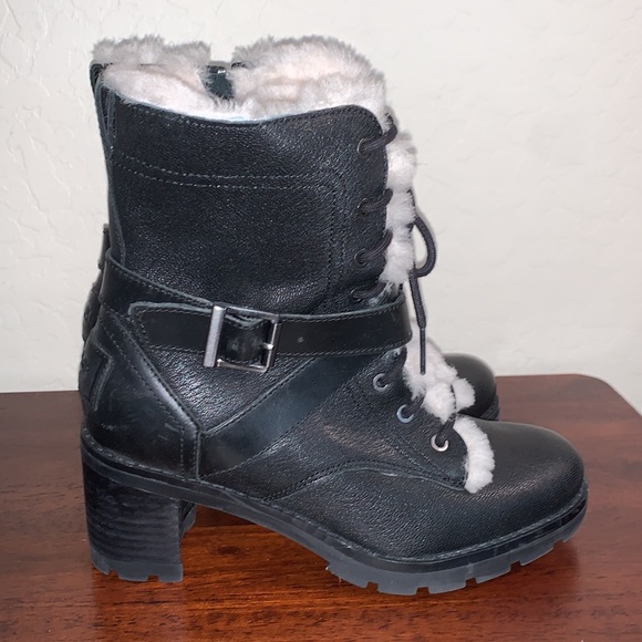 UGG BRAND NEW INGRID SIZE 5.5 BLACK LEATHER GORGEOUS BOOTS - Picture 5 of 11